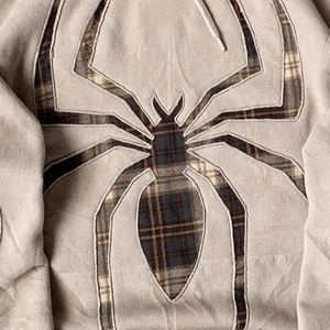 Felpa con <span class=keywords><strong>Cappuccio</strong></span> Streetwear <span class=keywords><strong>di</strong></span> Alta Qualità, Personalizzata, Vintage, con Patch a Quadri e Ricamo a Ragno, Oversize per Uomo, Marca Street OEM - Product Image 5