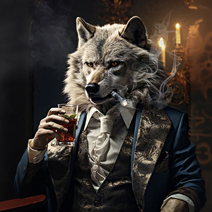 Stampa su Tela Astratta Leone Fumante, Arte Murale Moderna con Animali per Arredamento Aziendale e Fabbriche, Vendita all'Ingrosso - Product Image 1