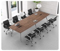 Meubles de bureau haut de gamme, table de réunion personnalisée en aluminium chromé noir, blanc, noyer pour salle de réunion