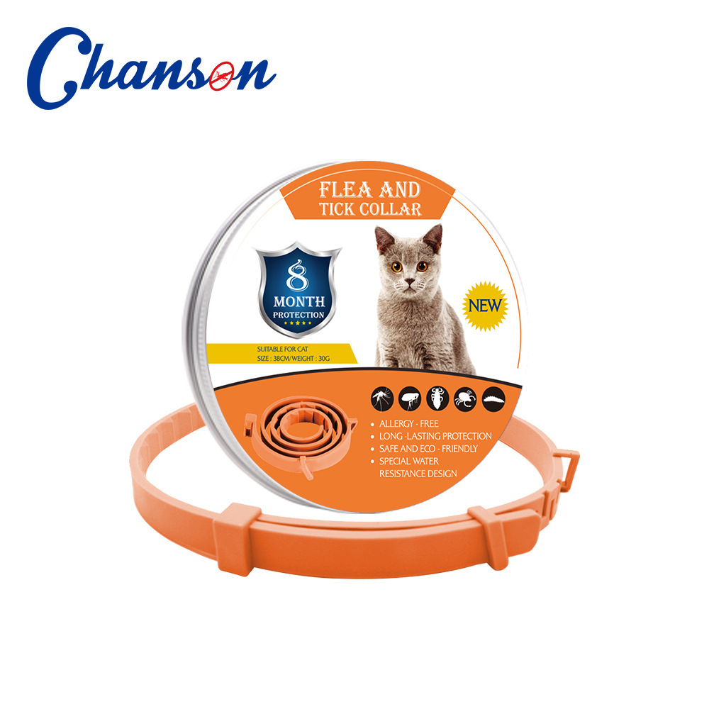 Collier anti-insectes orange pour chat en conserve-38 cm