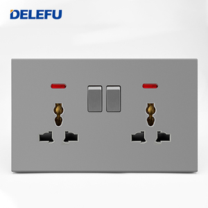 Delefu UK 13A USB Type-C tường ổ cắm 18W sạc nhanh + Lớn grey Tấm chuyển đổi ánh sáng | Bắc Âu thiết kế người Anh - Product Image 5