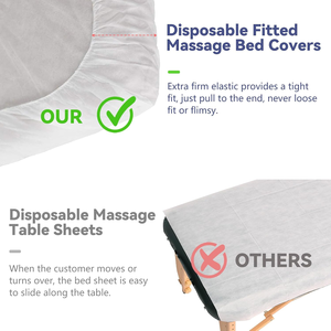 10 draps jetables non tissés pour <span class=keywords><strong>table</strong></span> de <span class=keywords><strong>massage</strong></span>, housses élastiques pour lit de spa, <span class=keywords><strong>protection</strong></span> respirante et imperméable en tissu pour tatouage - Product Image 2