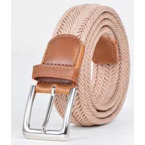 Ceintures pour hommes en jean décontracté tressé en coton doux et extensible, 1-3/8 "de large avec <span class=keywords><strong>corde</strong></span> de cire et paille de couleur mélangée - Product Image 3