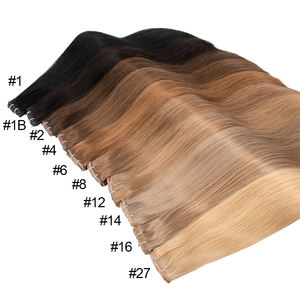 Qingdao <span class=keywords><strong>Haohao</strong></span> 15A Grade Papillon Trame Double Européen Vierge Cheveux Humains Extension Trame Trame Double Trame - Product Image 5