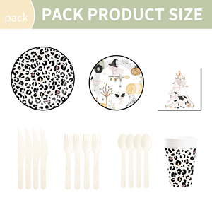 DAMAI - Juego de Vajilla Desechable con Diseño de Animales de Granja, Platos, Vasos y Servilletas de Papel, Decoraciones para Fiestas Infantiles - Product Image 6