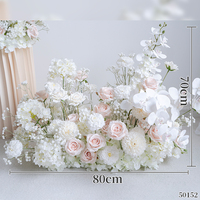 Arrangement personnalisé de fleurs d'hortensia rose blanche Centre de table de mariage de fleurs artificielles Centre de table boule de fleurs