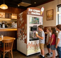 Nouvelle machine industrielle à gelato et à crème glacée molle avec écran d'affichage, entièrement automatique pour usage commercial, sirop et lait pour crème glacée