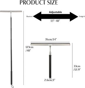 Stainless Steel Eco-Friendly Shower Squeegee with Long Handle and Extension Pole for Window Glass Floor & Car Use - Product Image 2