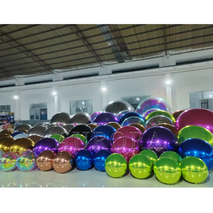 Boules miroir dorées Décoration d'événements en plein air Ballons gonflables géants Décoration de boule miroir suspendue sur scène - Product Image 3