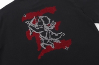 T-shirt à manches courtes imprimé MIXED EMOTION, style streetwear décontracté pour couple, en tricot surdimensionné