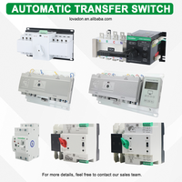 Interrupteur de transfert automatique professionnel 4P 250A à double alimentation ATS triphasé pour générateur, type PC, fabriqué en usine
