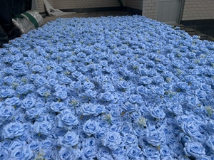 Solid Cool Tone Artificial Floral <b>Wall</b> With Full Rose Bloom For Salon And Themed Party <b>Decoration</b> - Product Image 5