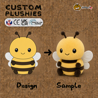 Jouets en peluche personnalisés à logo, animaux en peluche mignons, design d'animaux, jouets en peluche BEE pour cadeau d'enfant, vente chaude