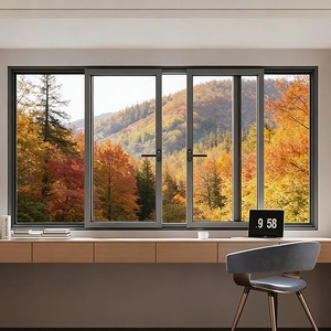 Fenêtre coulissante horizontale en aluminium à rupture de pont thermique, <span class=keywords><strong>double</strong></span> <span class=keywords><strong>vitrage</strong></span> insonorisé, design moderne NFRC, sur mesure - Product Image 4