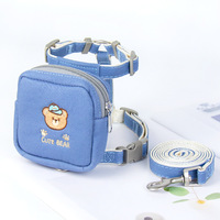 Harnais pour chiot personnalisable avec laisse et sac de rangement, gilet confortable réglable pour chiens de petite et moyenne taille