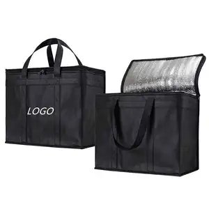 OEM ODM Customized Printed Lunch Cooler Bag Portable Reusable Beach Insulated Food Delivery Bag Cooler Bags For Picnic Food