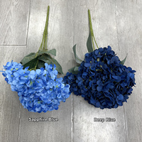 Hortensias bleus artificiels HGA, fleurs d'hortensia en soie au toucher réel pour la décoration intérieure et les arches de mariage, chemin de table floral, vente en gros