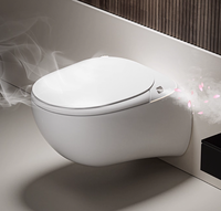WC suspendu intelligent à design moderne, avec bidet automatique allongé, réservoir d'eau intégré, siphon en P et télécommande – Modèle 2026
