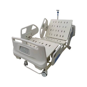 Lit d'hôpital électrique pour Chinois en étrangerie de Guangzhou XQ2014-A05-2 Beige 5 fonctions avec barrières de sécurité et boutons pour soins intensifs - Product Image 3