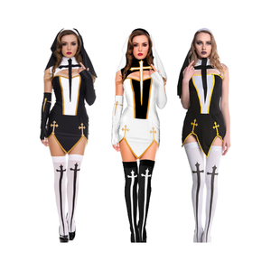 Costume <span class=keywords><strong>da</strong></span> <span class=keywords><strong>Suora</strong></span> <span class=keywords><strong>Sexy</strong></span> per Halloween <span class=keywords><strong>da</strong></span> Donna, in Poliestere, Elegante <span class=keywords><strong>Abito</strong></span> per Spettacoli Teatrali - Product Image 4