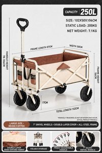 Carrito Plegable de Cuatro Ruedas para Exteriores, Carrito Pequeño para Niños, Carrito para Picnic y Campamento, Ruedas Giratorias, Ligero, para Viajes y Compras - Product Image 5