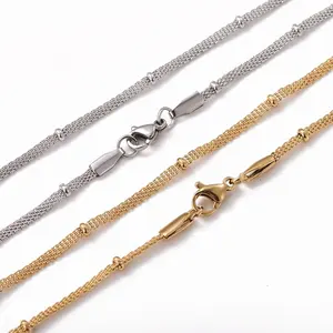 New Hot Selling 18k Gold Net Chain Gold Beauty Bean Chain Hip Hop Men's and Women's Jewelry Necklace