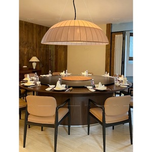 Modern Chinese Style Chandelier Round White Led <b>Light</b> 50cm 60cm 80cm Diameter Zen Design For <b>Dining</b> Room Living Room - Product Image 5