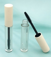 Tube de rouge à lèvres vide en plastique ABS 5 ml, finition mate or rose, avec bouchon à vis, brosse en forme de peigne, couleur personnalisée sérigraphiée