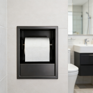 Porte-papier toilette mural encastré en acier inoxydable moderne, étagère pour papier toilette, niche pour salle de bain d'hôtel - Product Image 2