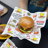 Papier d'emballage pour hamburger, personnalisé avec logo, écologique, jetable, résistant à l'huile et à la graisse, pour la restauration rapide et les plats à emporter