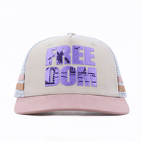 Gorra Trucker de 5 Paneles con Bloques de Color, Logotipo Personalizado Bordado y Franja Lateral, de Alta Calidad, Marca Country Trucker Hats, Fabricante BSCI
