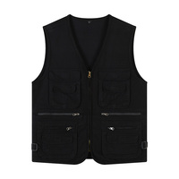 Gilet Homme Multi-Poches 100% Coton Cargo pour Pêche, Randonnée, Escalade, Journaliste et Photographie