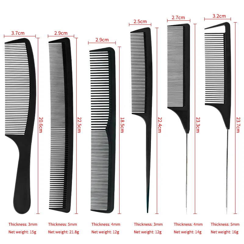 Hair Braiding Tinting Sectioning Highlighting Steel Rat Tail Comb In Bulk For Barber Parting Comb