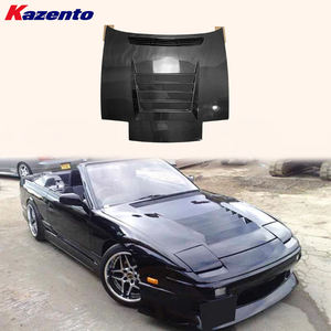Para Nissan Silvia S13 180SX DM estilo parachoques delantero de carbono capó con ventilación - Product Image 1