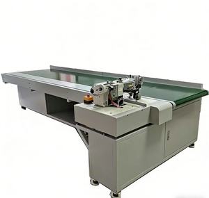 Industrial Computerized Automatic Single Needle Curtain Overlock <b>Sewing</b> Machine with Conveyor Belt <b>for</b> Rolling Side Hemming - Product Image 5