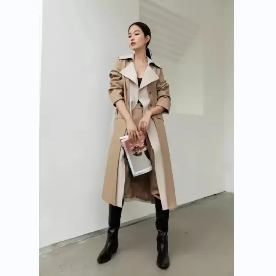 Nuovo Trench lungo patchwork da donna alla moda autunno inverno cappotti larghi di buona qualità Plus Size giacca a vento