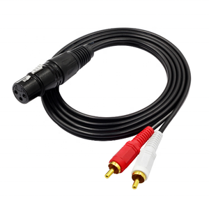 كابل XLR ذكر إلى كابل محوري <span class=keywords><strong>RCA</strong></span> 2 في 1، بكرة كابل صوت XLR إلى <span class=keywords><strong>RCA</strong></span> - Product Image 2