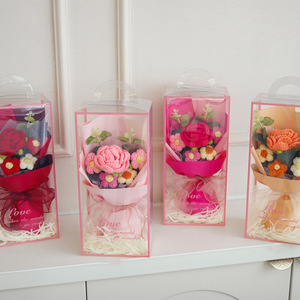 2025 prochain Offre Spéciale <span class=keywords><strong>à</strong></span> la main Crochet fleur Bouquet saint valentin cadeau pas cher fleur artificielle Rose Bouquet Artificiales - Product Image 1