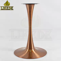 Base de table en acier inoxydable de luxe en or rose, base de table à manger en forme de tulipe pour meubles de restaurant et café modernes