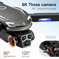 Drone V88 pour débutants avec caméra 4K, évitement intelligent des obstacles, longue portée, FPV, pliable, moteur brushless, en plastique