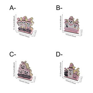 Porta Servilletas <span class=keywords><strong>de</strong></span> Mesa <span class=keywords><strong>de</strong></span> Madera 2D Desmontable con Diseño <span class=keywords><strong>de</strong></span> Esqueleto Fantasma Rosa para Halloween 2027, Decoración para Fiestas <span class=keywords><strong>en</strong></span> Interiores - Product Image 5