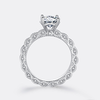Bague de fiançailles de luxe CZCITY en argent sterling 925 avec diamant VVS D Moissanite certifié 2 carats, sertie de pierres, pour femme