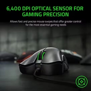 100% Original <span class=keywords><strong>Razer</strong></span> <span class=keywords><strong>Deathadder</strong></span> esencial con cable ergonómico <span class=keywords><strong>6400</strong></span> <span class=keywords><strong>DPI</strong></span> óptico Usb silencioso RGB 1,8 m Longitud del Cable ratón para juegos - Product Image 3