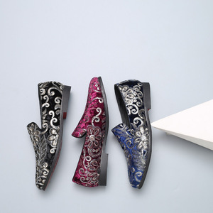 Chaussures à paillettes pour hommes, mocassins de couleur bleue, grande taille 46 47 48, chaussures de bureau et de carrière - Product Image 3