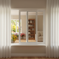 Ventanas y Puertas Corredizas Horizontales de PVC con Doble Acristalamiento, Resistentes a Huracanes, con Función Antiviento para Uso en Sótanos Exteriores