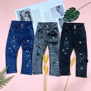 Jeans Skinny Cargo per Bambine da 2-5 Anni, Modello ZT002, con Vita Elastica e Ricami, per Uso Quotidiano, Prezzo all'Ingrosso 5,85 Dollari - Product Image 2