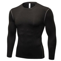 Camiseta de Compresión de Manga Larga para Hombre, Ligera, Térmica, Transpirable, Elástica en Cuatro Direcciones, Capa Base Deportiva para Correr en Invierno