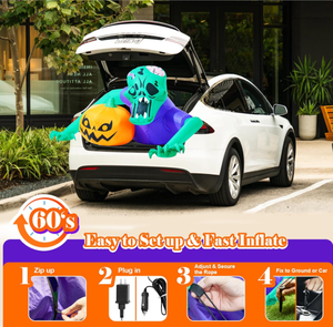 <span class=keywords><strong>Zombie</strong></span> rampant gonflable d'Halloween avec citrouille, décoration extérieure lumineuse à LED - Product Image 3