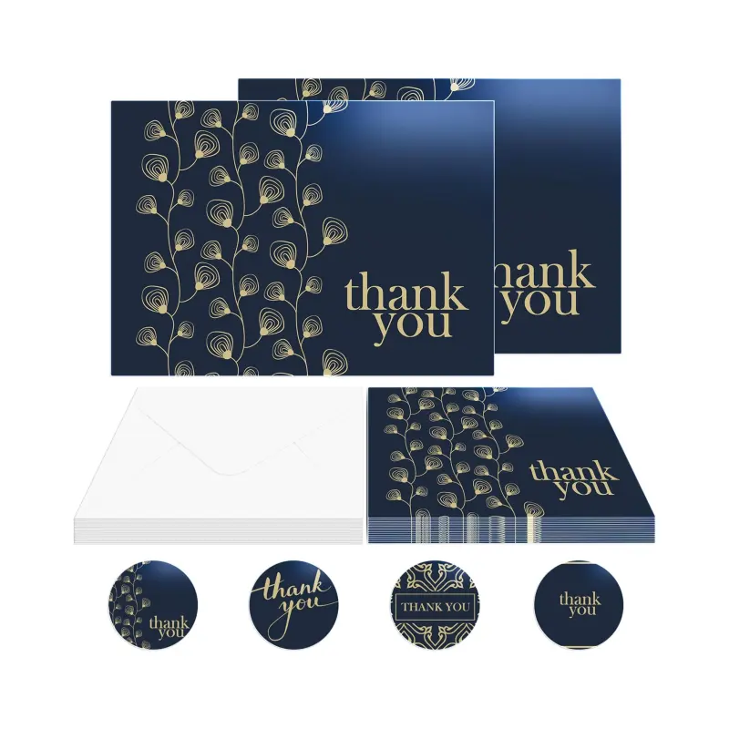 Cartões de felicitações personalizados com envelopes de 100 PK Graduation, Small Business, Baby Shower, Funeral, Natal, Simpática