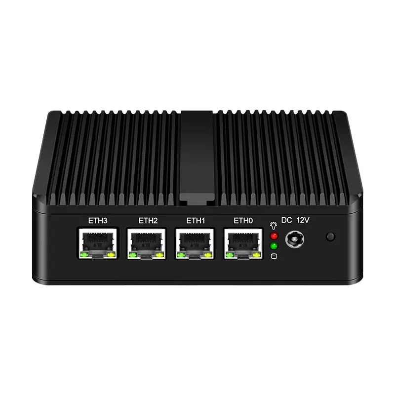 Fanless Firewall Soft Router Intel Celeron J4125 Quad Core 4GB 64GB Gateway 4 LAN I225 I226 2.5G Network Pfsense Mini Pc